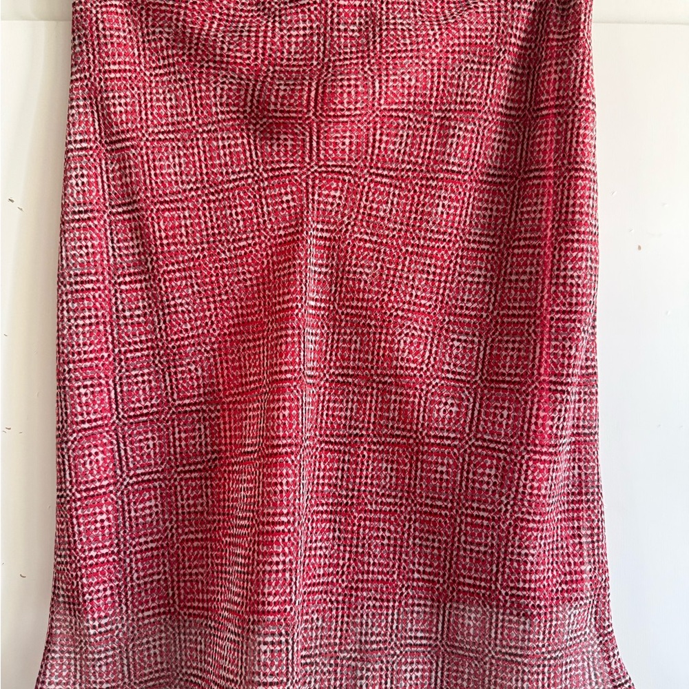 Elegant Red Checkered Skirt